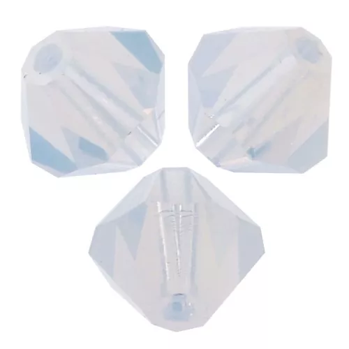 6mm Preciosa Crystal Bicones - MC Bead Rondell - White Opal x12