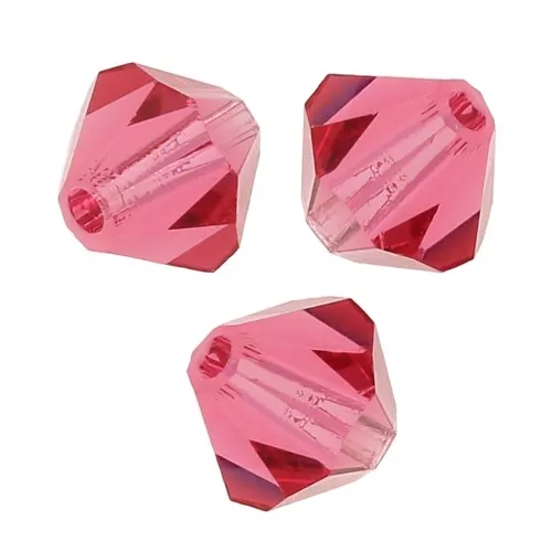 6mm Preciosa Crystal Bicones - MC Bead Rondell - Indian Pink x12
