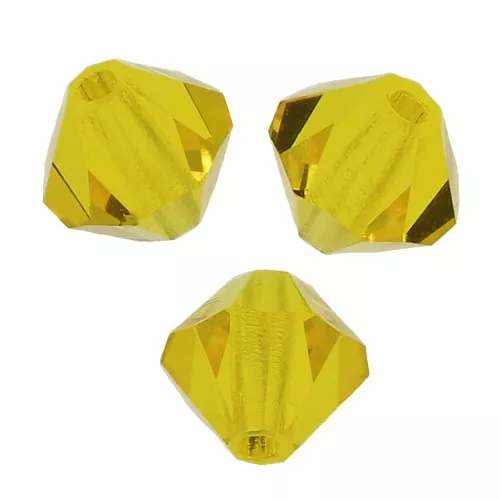 6mm Preciosa Crystal Bicones - MC Bead Rondell - Citrine x12