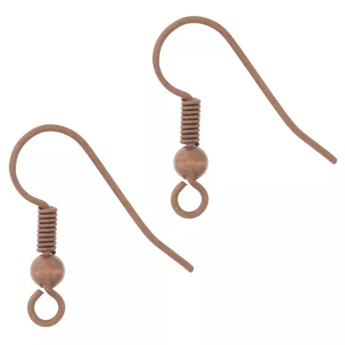 Balls earwires18mm Old copper tone x100