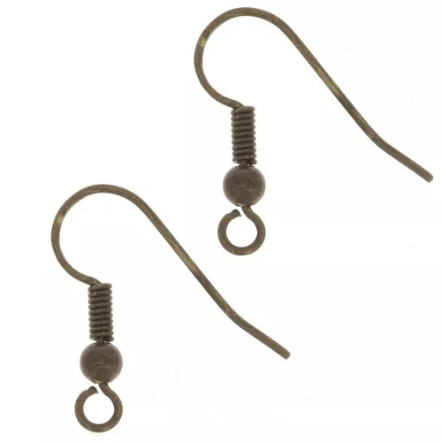 Balls earwires 18mm Bronze tone x100