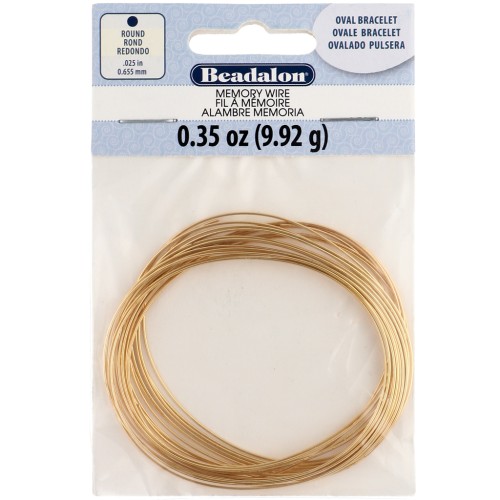 Memory wire bracelet 65x55 mm Gold tone x23 loops