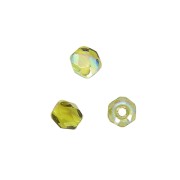 Fire Polished faceted round beads 4mm Olivine AB x50