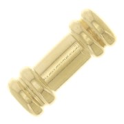 9x3.5mm Worked Tube Beads - Fine Gold Plated x5
