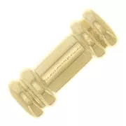 9x3.5mm Worked Tube Beads - Fine Gold Plated x5
