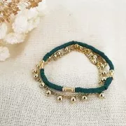 9x3.5mm Worked Tube Beads - Fine Gold Plated x5