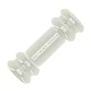 9x3.5mm Worked Tube Beads -fine silver plating x5