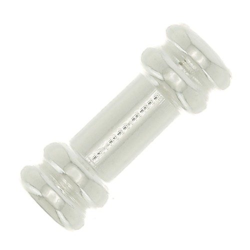 9x3.5mm Worked Tube Beads -fine silver plating x5