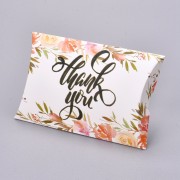 12.5x8x2cm Cardboard packaging - Thank you flowery pattern - Multicoloured x1