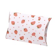 12.5x8x2cm Cardboard packaging - strawberry pattern - White - Red x1