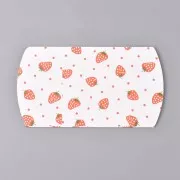 12.5x8x2cm Cardboard packaging - strawberry pattern - White - Red x1