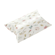 Carton berlingot - floral pattern 8x5.5x2 cm - White - Pastel x1