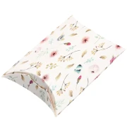 Carton berlingot - floral pattern 8x5.5x2 cm - White - Pastel x1