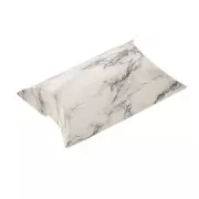 8x5.5x2cm Cardboard Gift Box - Marbled Pattern - Blanc - Black x1