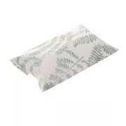 8x5.5x2cm Cardboard Gift Box - Leaves Pattern - Blanc - Vert x1