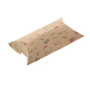 8x5.5x2cm Cardboard Gift Box - Floral Pattern - Kraft - Multicoloured x1