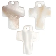 Mother-of-Pearl Sequins Cross 12x10mm Natural x10