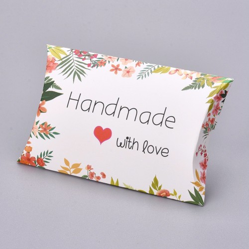 12.5x8x2cm Cardboard packaging - Handmade floral pattern - Multicolour x1