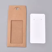 13x6.5 cm Jewellery box with label - Kraft - White x1