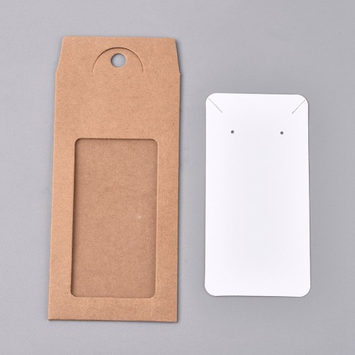 13x6.5 cm Jewellery box with label - Kraft - White x1