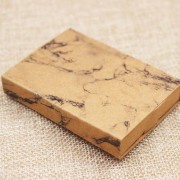 7x5.4x1cm Kraft gift box with label for jewellery - marbled pattern x1