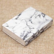 7x5.4x1cm Kraft gift box with label for jewellery - marbled pattern x1