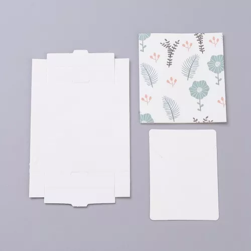 7x5.4x1cm Kraft gift box with label for jewellery - Floral pattern x1