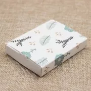 7x5.4x1cm Kraft gift box with label for jewellery - Floral pattern x1