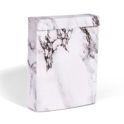 16.5x13.5x3.5 cm Cardboard gift box - marbled pattern - White - Black x1