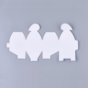 6x6x4.5cm DIY Heart Gift Box - White Glitter x5