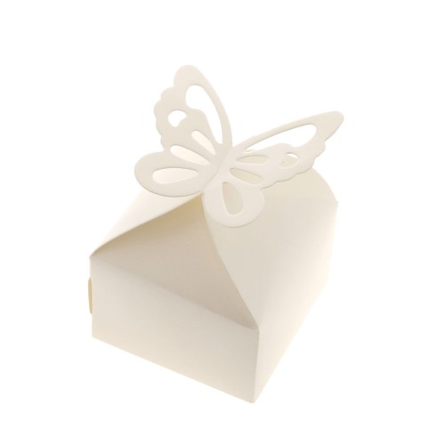 6x6x4cm DIY butterfly gift box - Unbleached glitter x5
