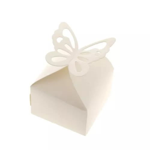 6x6x4cm DIY butterfly gift box - Unbleached glitter x5