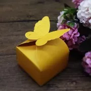 6x6x4cm DIY butterfly gift box - Orange glitter x5