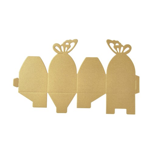 6x6x4cm DIY butterfly gift box - Gold glitter x5