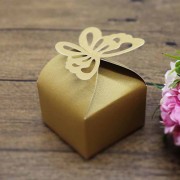 6x6x4cm DIY butterfly gift box - Gold glitter x5