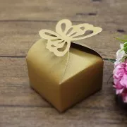 6x6x4cm DIY butterfly gift box - Gold glitter x5