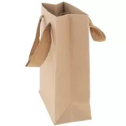 16x12x6cm Kraft gift bag with braided nylon handles - Brown x1