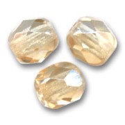Fire Polished faceted round beads 6mm Luster Topaz Gold x25|raw }}
