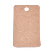 50x30mm Rectangular cardboard labels - heart design - Kraft x100
