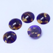 18mm Acetate Round Cabochon - Tortoiseshell - Purple - Gold x1