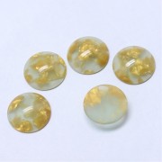 18mm Acetate Round Cabochon - Tortoiseshell - Lichen - Gold x1