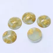 18mm Acetate Round Cabochon - Tortoiseshell - Lichen - Gold x1