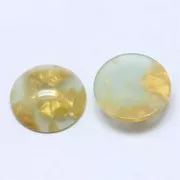 18mm Acetate Round Cabochon - Tortoiseshell - Lichen - Gold x1