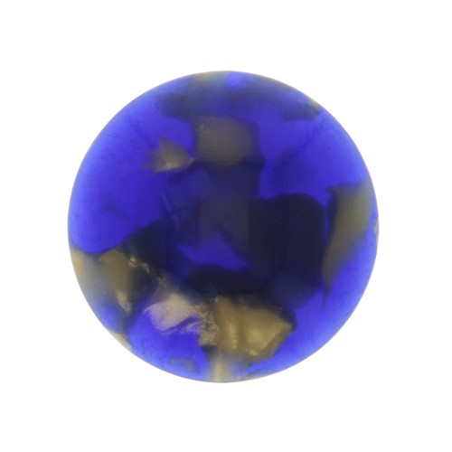 18mm Acetate Round Cabochon - Tortoiseshell - Midnight Blue - Gold x1