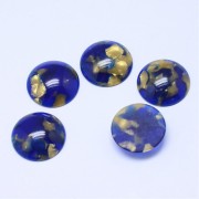 18mm Acetate Round Cabochon - Tortoiseshell - Midnight Blue - Gold x1