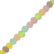 2x1.5mm Flattened round faceted beads - Pastel x33cm