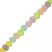 2x1.5mm Flattened round faceted beads - Pastel x33cm