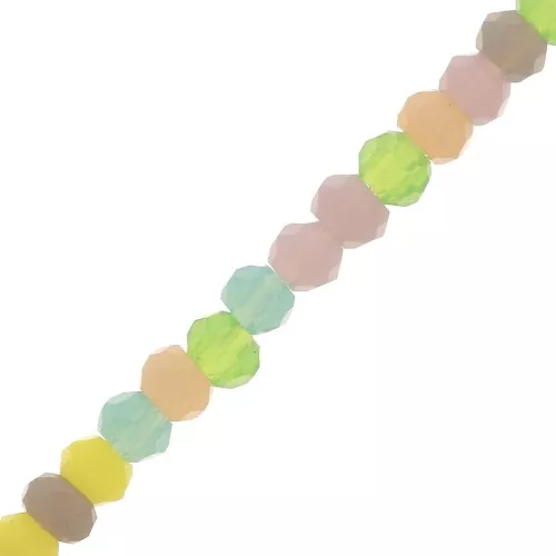 2x1.5mm Flattened round faceted beads - Pastel x33cm