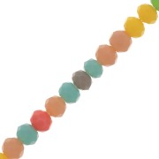 3.5x3mm Flattened round faceted beads - Bright Colours x36cm