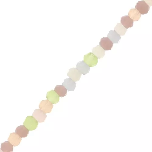 3.5x3mm Flattened round faceted beads - Pastel x38cm